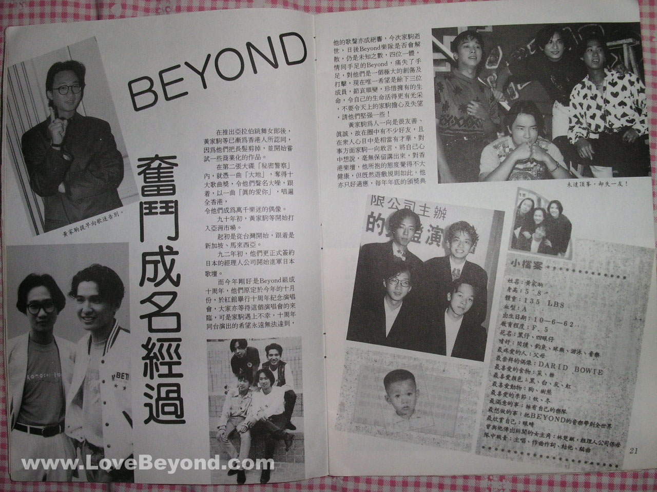 1993年家驹去世后香港发行的纪念记实专刊 第10张